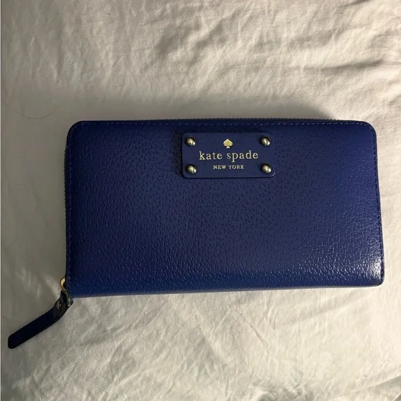 Kate Spade Royal Blue Zip Wallet - Picture 1 of 7